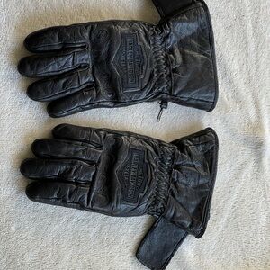 Ladies Harley Davidson Black Leather Gloves